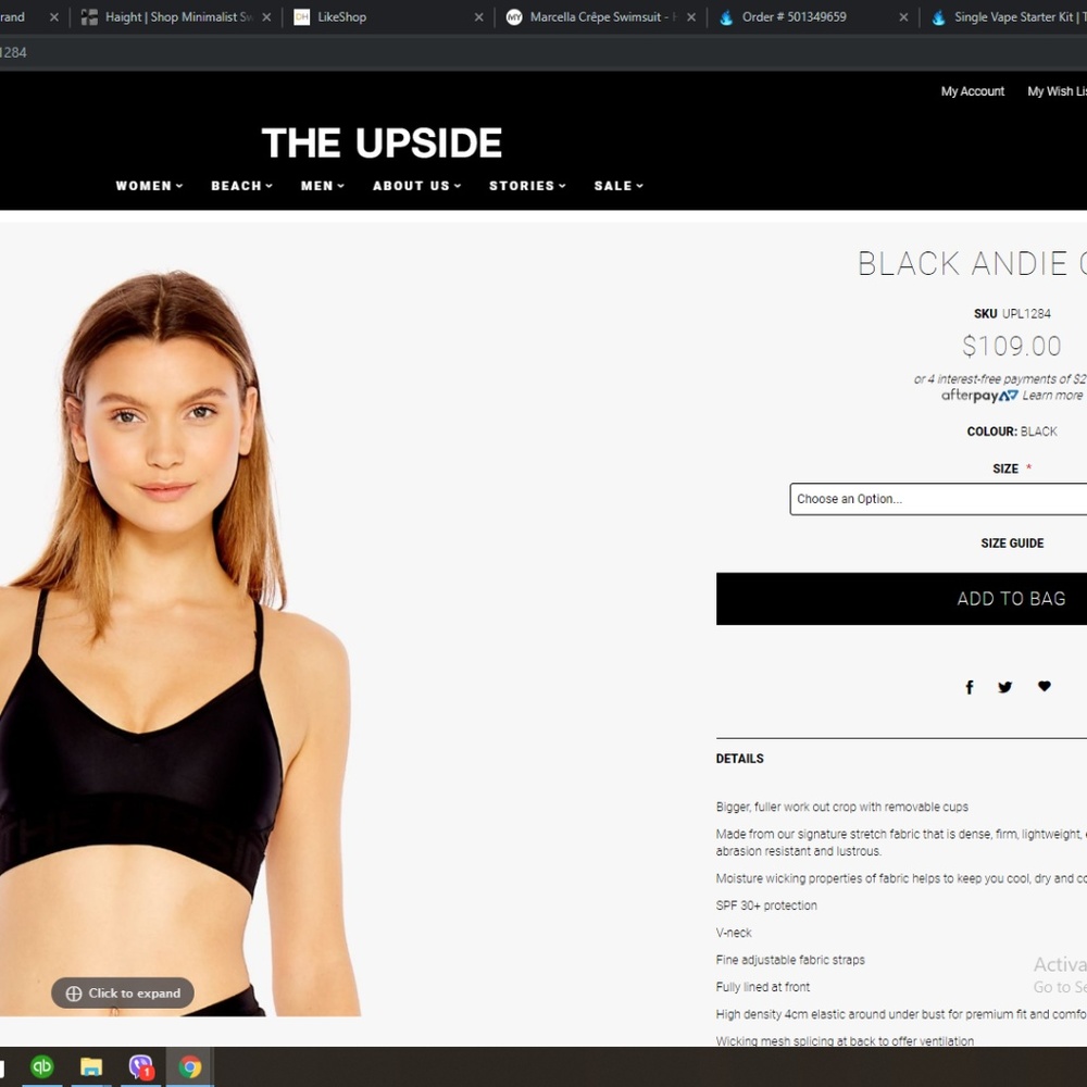 THE UPSIDE BLACK ANDIE CROP